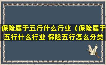 保险属于五行什么行业（保险属于五行什么行业 保险五行怎么分类）